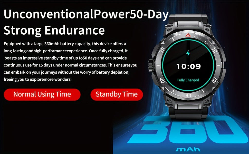 Smart Watch with Built-In Earphones, Listed 1.46-Inch IPS Touchscreen and 100+ Sports Modes, Black Fitness Tracker with Strap for iPhone and Android Phones