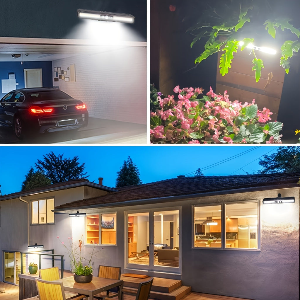 Solar Motion Sensor Light with Clip-On or Wall Mounting and Listed 36 LEDs, One, Two or Four-Pack Options for Outdoor Fence, Courtyard and Camping Lighting