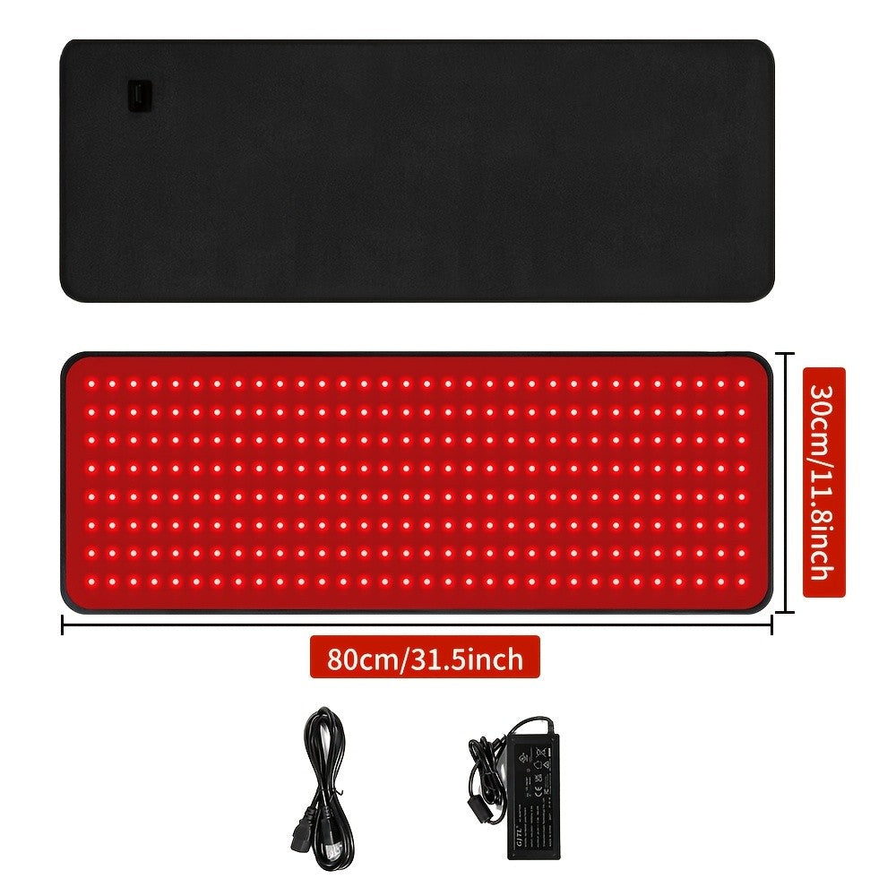Red Light Therapy Mat, 31.5 x 11.8-Inch LED Pad with Listed 660nm Red and 850nm Near-Infrared Light for an At-Home Personal Care Routine