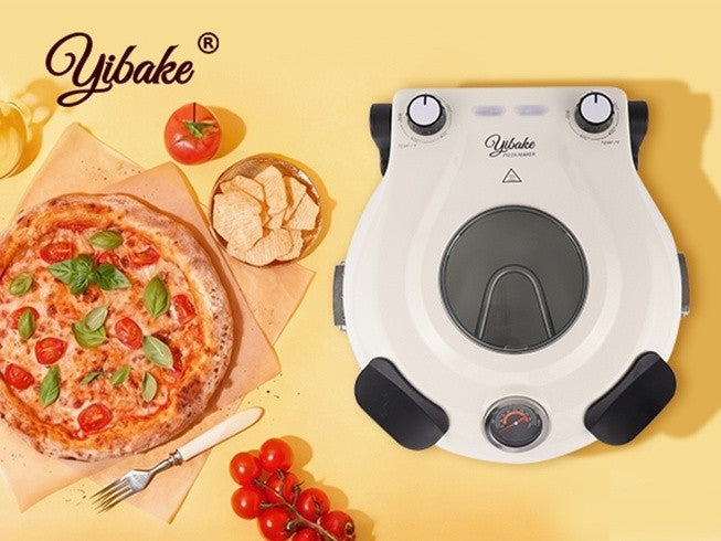 Indoor Pizza Oven by YIBAKE, White Countertop Pizza Maker and Grill for Home Pizza Nights, Listed 12-Inch Pizza Size and Maximum 800°F Heating