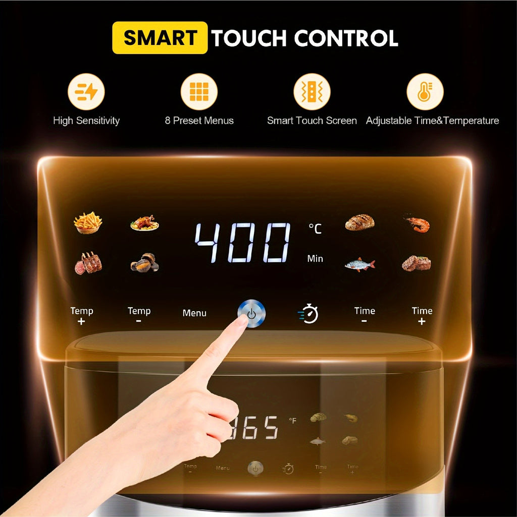 Touch Series Air Fryer with Viewing Window, Color-Icon Touchscreen and Eight Presets, Manual Cooking Adjustments in 6.5QT or 2.8QT Capacity Options