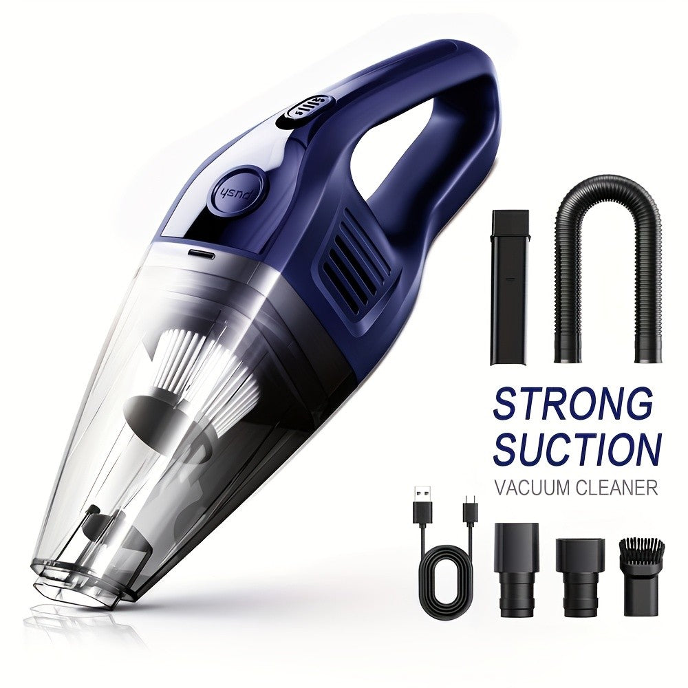 Handheld Vacuum Cleaner Cordless, USB Charging Mini Car Vacuum with Powerful Suction and Multi-Nozzle Kit, Portable Hand Vacuum for Car, Home, Office and Pet Hair Cleaning