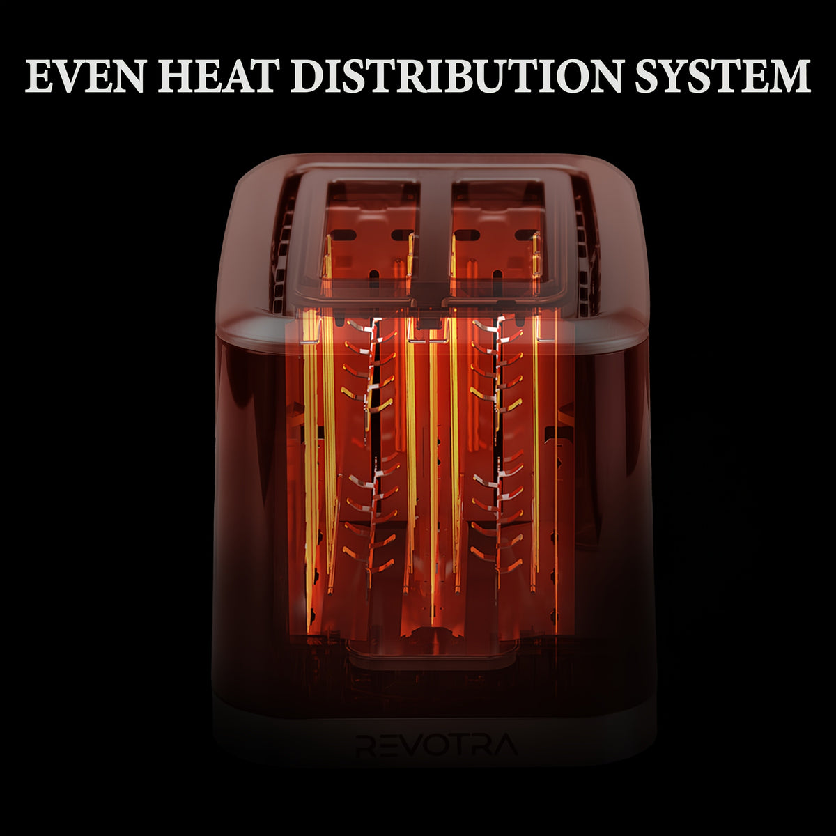 LED Display Breakfast Toaster in Black with Stainless Steel Construction, Wide Slots, Six Toasting Levels, Defrost, Heat and Cancel Functions and Crumb Tray