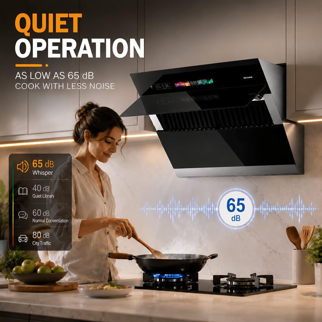 Under-Cabinet Side-Draft Range Hood by BRANO with Voice, Gesture and Touch Controls, Four Fan Speeds and Stainless Steel Filters, 30 or 36 Inch Options