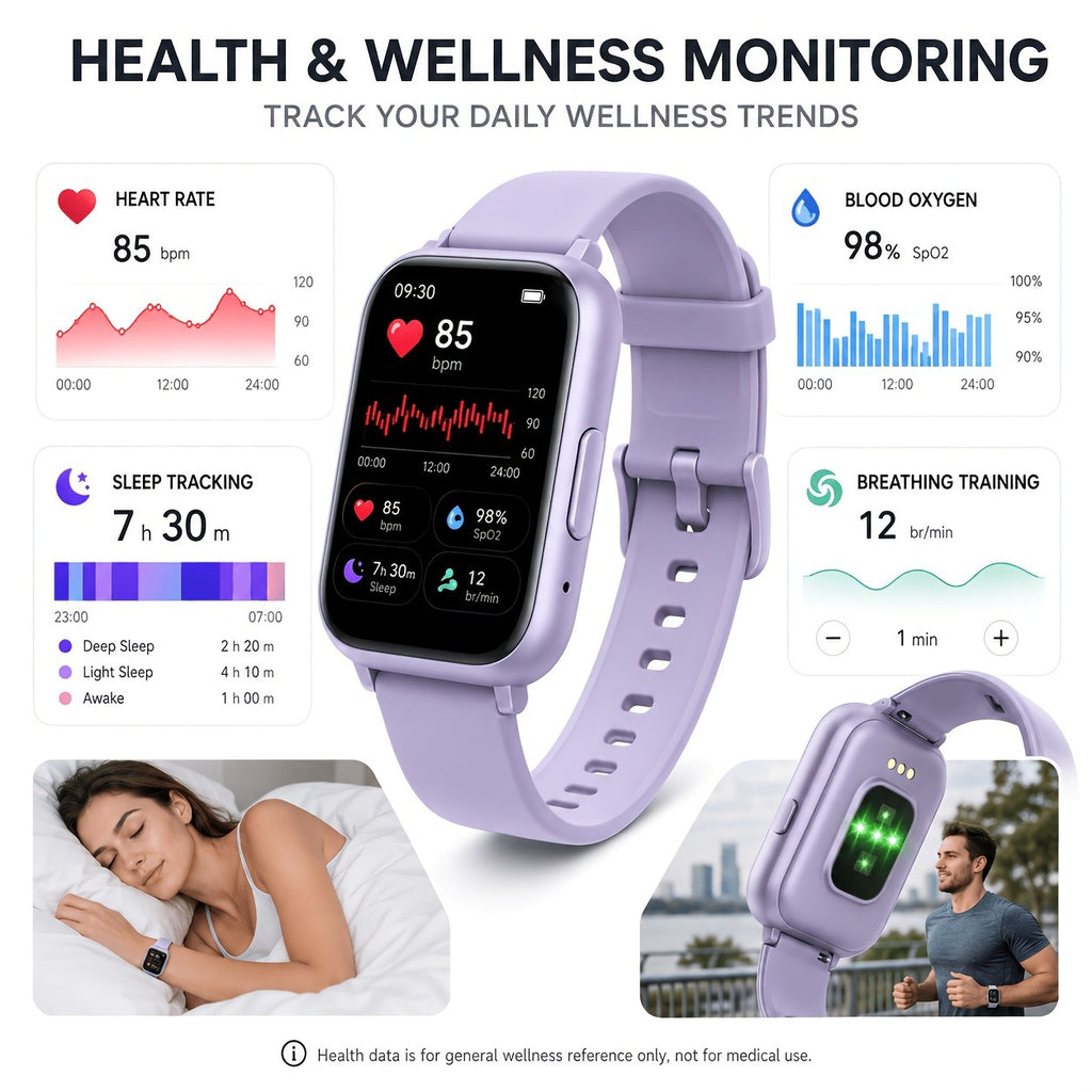 Touchscreen Fitness Smartwatch for Men and Women, 1.45-Inch HD Display with Wireless Calling, Message Notifications, Sports Modes, Stopwatch and Calendar