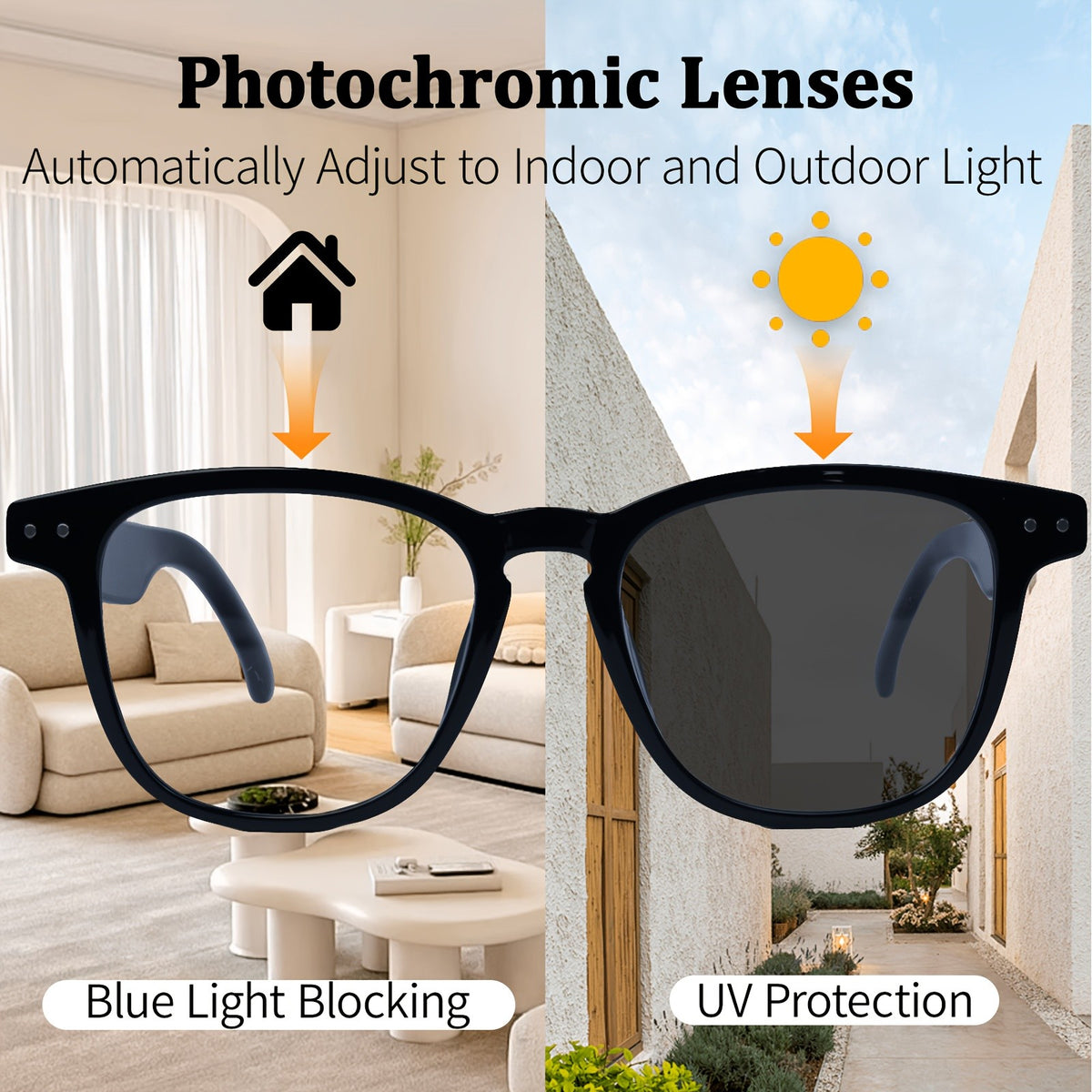 164-Language Smart Translation Glasses with Music Playback, Phone Calls and AI Voice Assistant, Unisex Audio Eyewear for Travel and Everyday Conversations