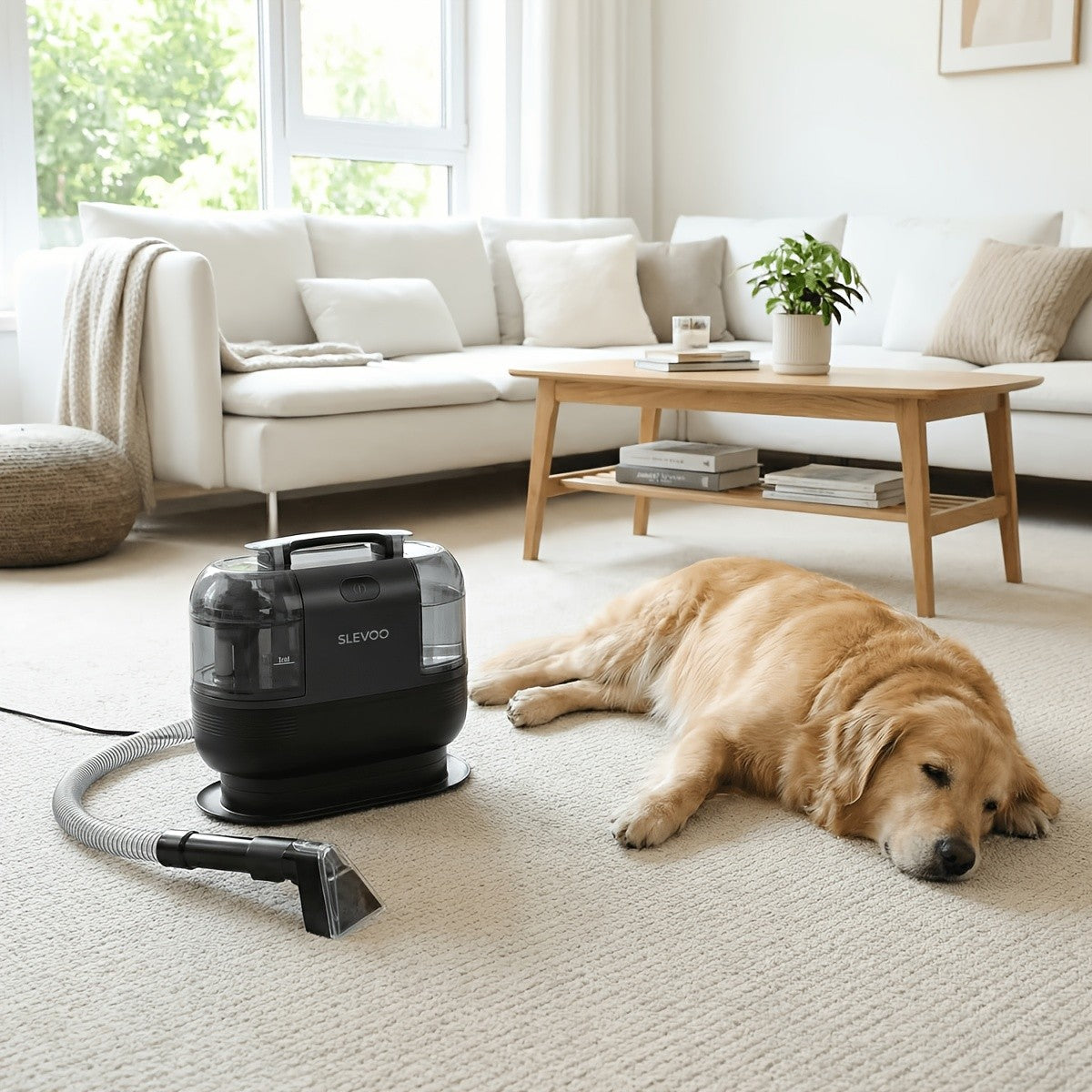 Carpet Spot Cleaner with 20kPa Suction, 500W Portable Upholstery Cleaning Machine with Dual Water Tanks and Detachable Hose for Pet Messes, Rugs and Car Seats