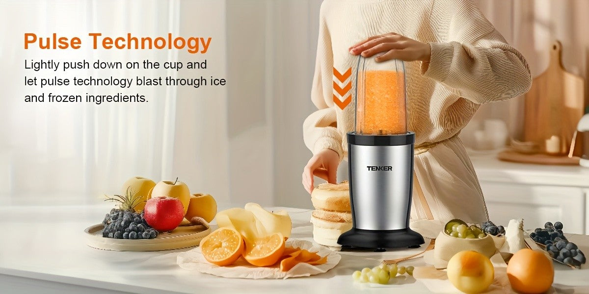 Smoothie Blender Combo 11-Piece Set, Personal Blender and Grinder with 2 x 17oz and 10oz To-Go Cups, Protein Shake Mixer for Kitchen, Frozen Drinks and Food Prep