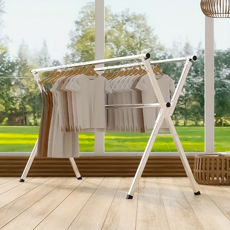 Retractable Clothes Drying Rack with Stainless Steel Construction and Folding Design, 42.52–62.99 or 48.43–78.74 Inch Length Options for Laundry Air Drying