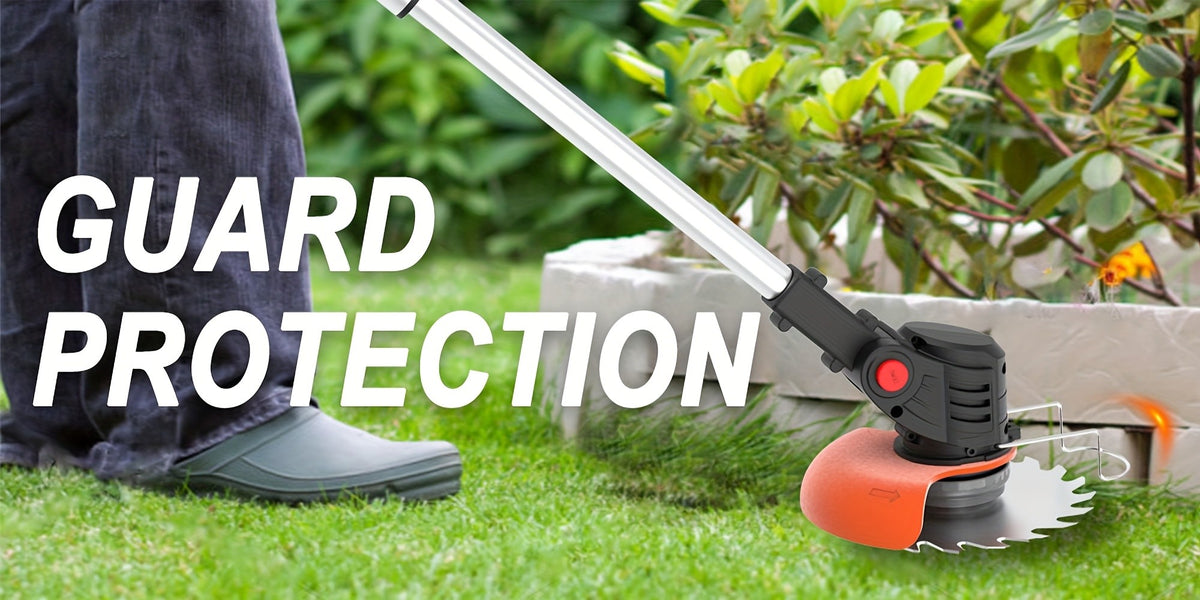 Foldable Cordless Weed Trimmer with Listed 21V Power and Two Lithium Batteries, Handheld Electric Grass Cutter in Four Color Options for Home Garden Maintenance