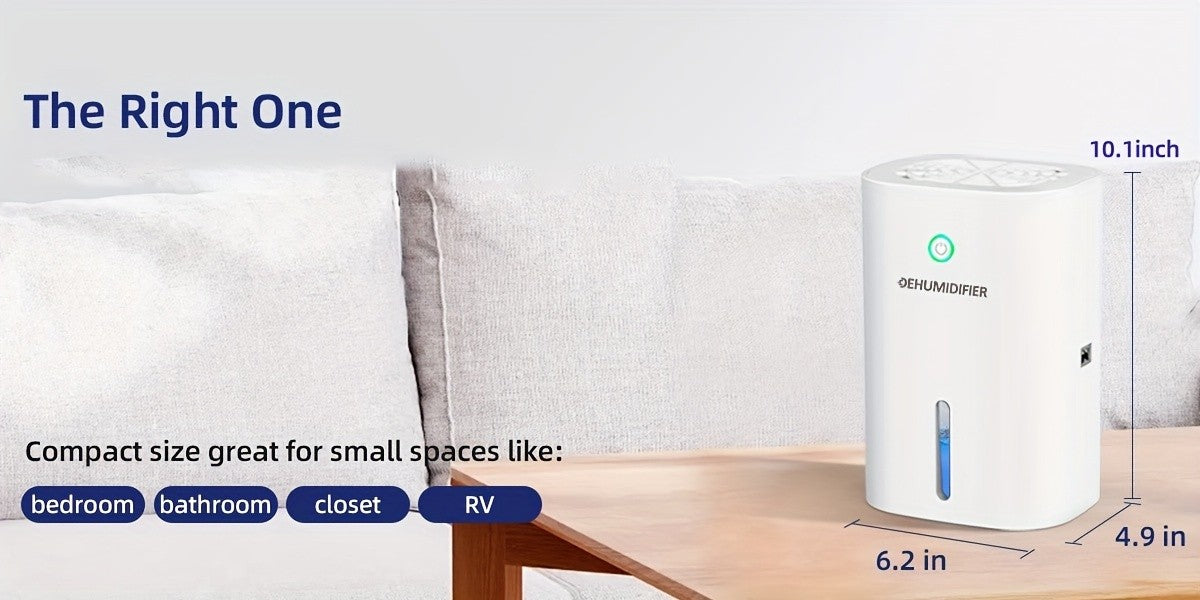 Small Home Dehumidifier with 27oz Water Tank, White Portable Peltier Mini Unit with Full-Tank Auto Shutoff for Bedrooms, Closets and Small Spaces