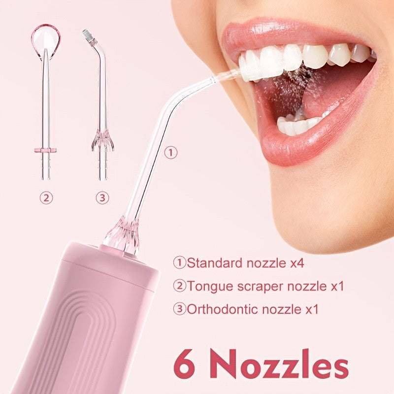 Cordless Water Flosser, Portable Dental Oral Irrigator with 5 Cleaning Modes & 5 Jet Tips, Rechargeable Water Teeth Cleaner for Home and Travel, Gum Care, Christmas Gifts
