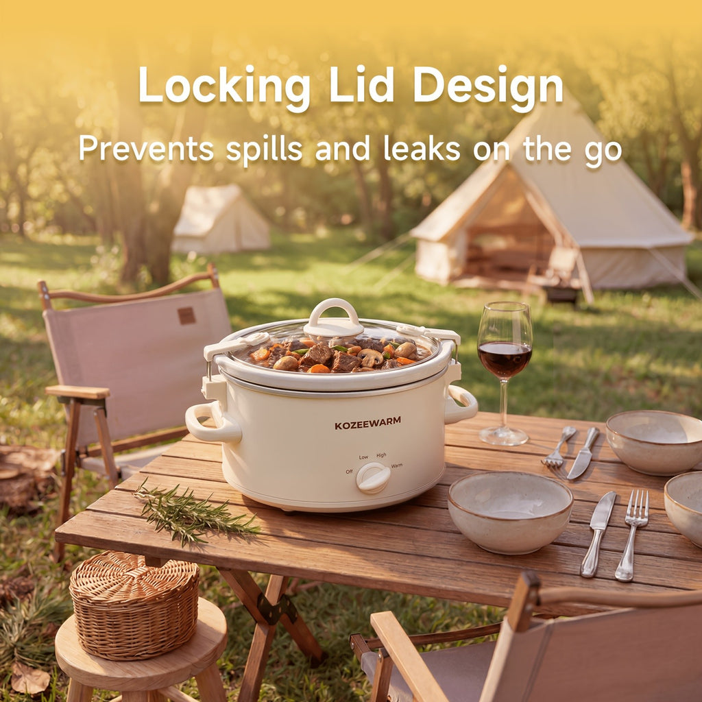 Manual Slow Cooker with 1.5QT or 4QT Capacity Options, Removable Stoneware and Listed Warming Setting for Home Meal Preparation in Six Size and Color Choices