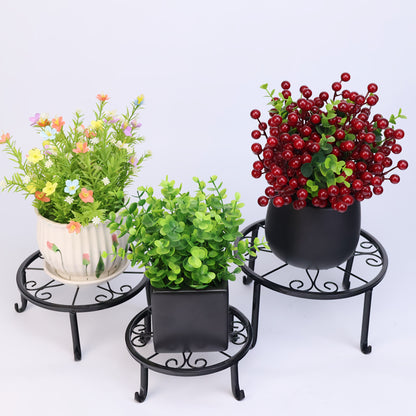 Round Metal Plant Stand Set with 3, 4 or 5-Piece Options, Circular Flower Pot Holders for Indoor Living Rooms, Balconies and Outdoor Courtyard Displays