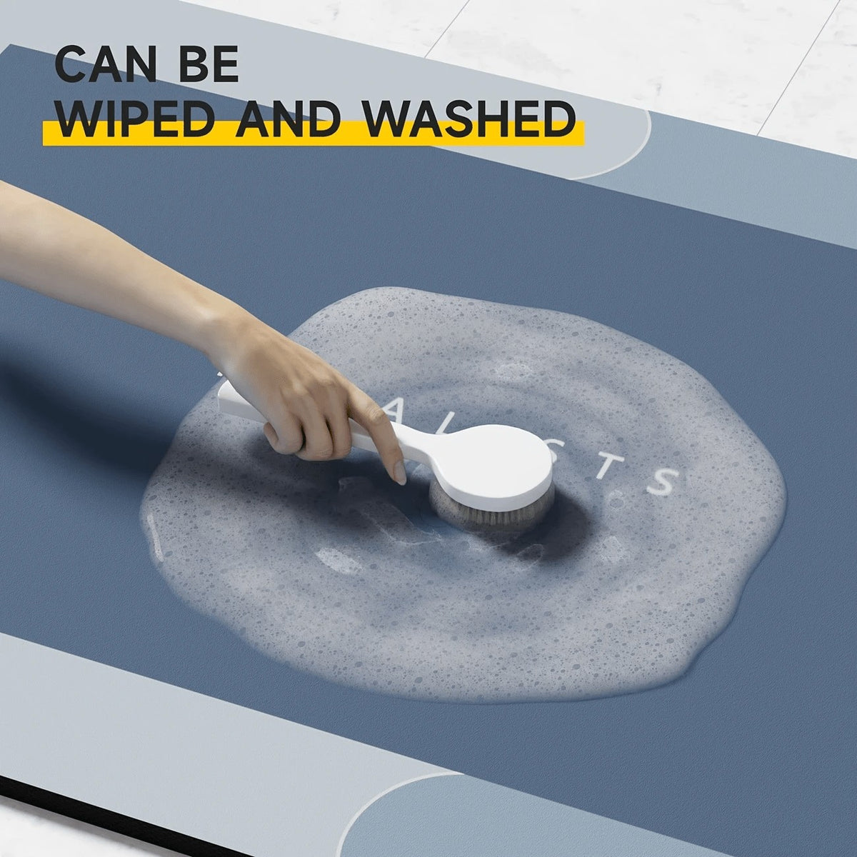 Soft Diatomite Bath Mat with PVC Backing in Blue or Pink, Three Size Options Including a Long Floor Mat for Bathroom, Kitchen and Laundry Room Decor