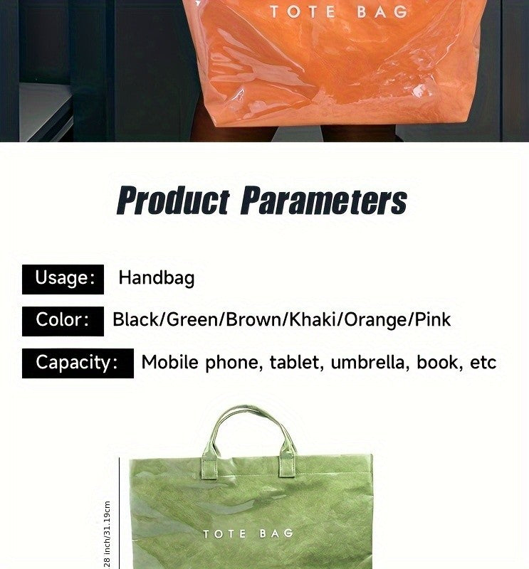 Double-Layer Tote Bag for Women with Classic Solid-Color Styling and Carry Handles, Everyday Handbag for Casual Outings in TT4, TT6 or TT1 Options