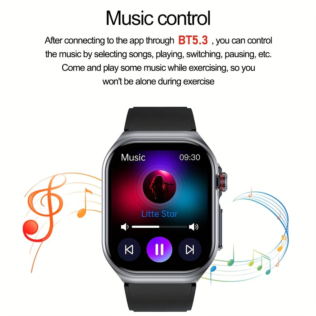 AMOLED Calling Smartwatch for Men and Women, 2.04-Inch Display, 530mAh Battery, NFC and Multi-Sport Modes with Magnetic Charging for iOS Android
