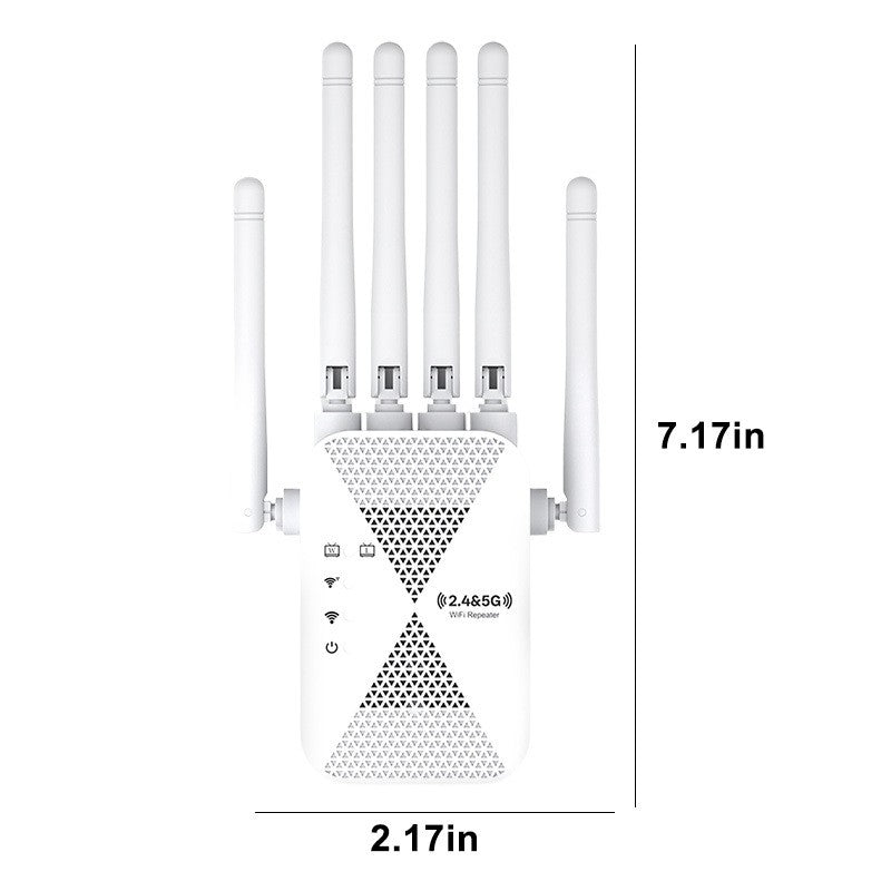 WiFi 6 Range Extender with 6 Antennas, Compact Wireless Signal Booster and Repeater for Home Office and Coffee Shop Network Coverage