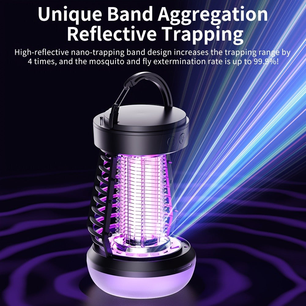 Rechargeable Bug Zapper with Bottom SOS Light and Listed 2000mAh Battery, Compact Electric Insect Trap in Black, White and New J13 Model Selections