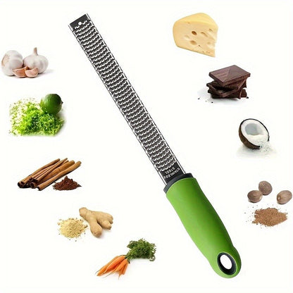 Manual Stainless Steel Zester Grater for Lemon, Cheese, Ginger and Garlic, Single Kitchen Prep Tool in Yellow, Red or Black for Everyday Home Cooking