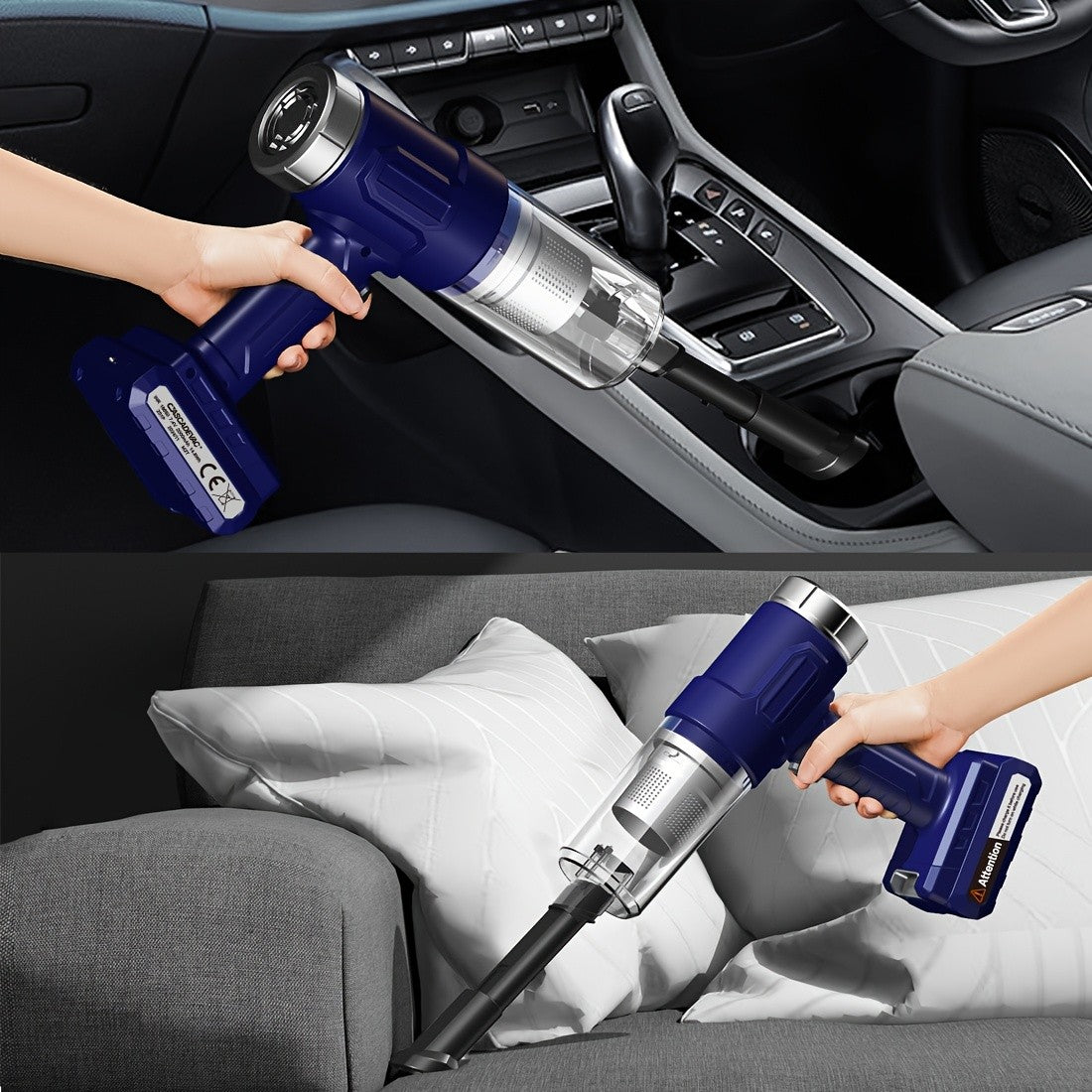 Cordless Handheld Vacuum Cleaner for Household Cleanup, 701 Wireless Model in Blue Silvery, Blue Yellow or Blue Orange Color Options for Everyday Home Cleaning