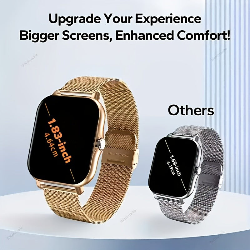 TFT Touchscreen Smartwatch with 1.83-Inch Display, Wireless Call Answering and Dialing, Message Reminders, USB Charging and Four Color Choices