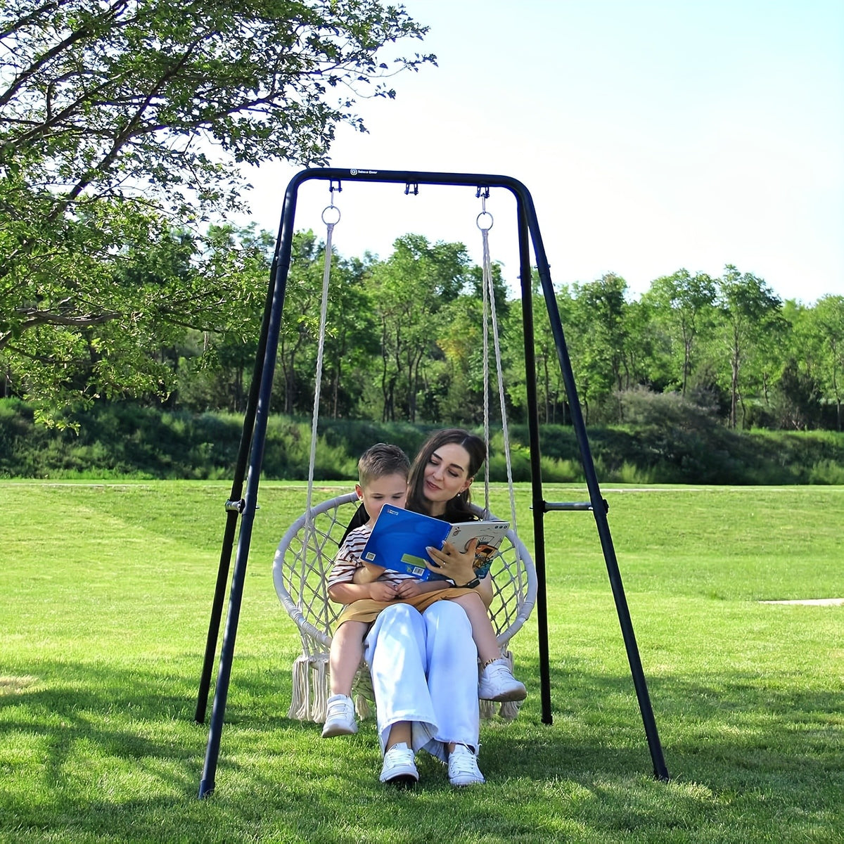 Hammock Chair Stand Only, Foldable Steel A-Frame with Powder-Coated Finish and Listed 300lb Capacity, Five Colors for Compatible Indoor and Outdoor Hanging Chairs