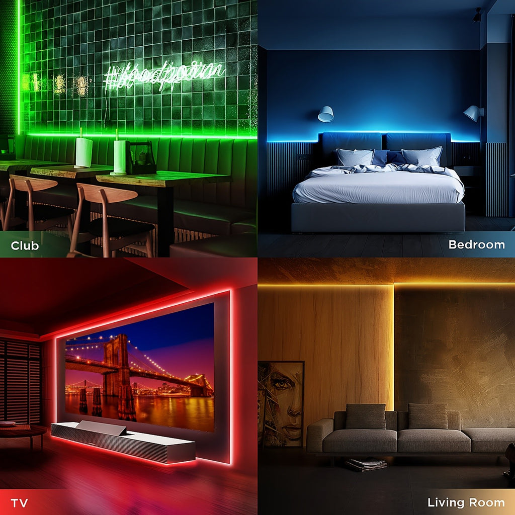 Music Sync LED Strip Lights, 200ft RGB Color Changing Kit with App and Remote Control, Timer and Two 30m Rolls for Bedroom and Party Decor