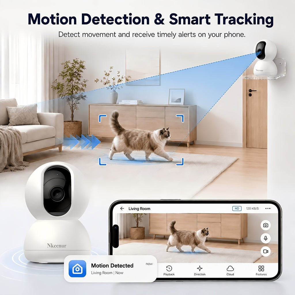 Home Surveillance Camera Set, 4-Pack 1080P WiFi Security Cameras with PTZ Control, PIR Motion Detection, Color Night Vision, Two-Way Audio and App Remote Viewing