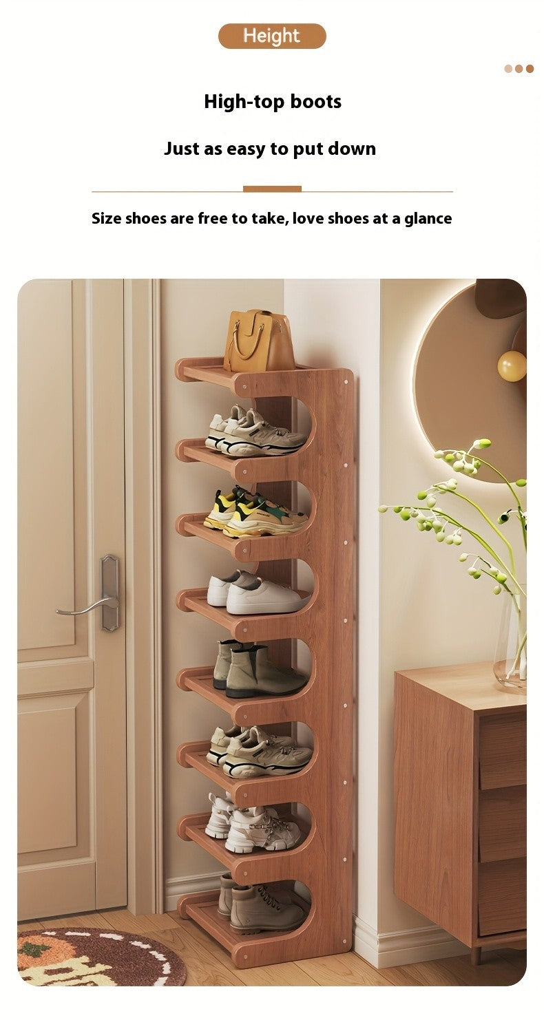 Bamboo Shoe Rack with 2, 4, 5, 6, 7 or 8 Layer Model Options, Multilayer Footwear Organizer for Narrow-Space Entryway, Bedroom and Household Storage