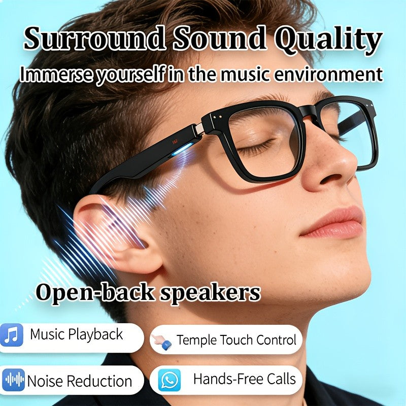 164-Language Smart Translation Glasses with Music Playback, Phone Calls and AI Voice Assistant, Unisex Audio Eyewear for Travel and Everyday Conversations