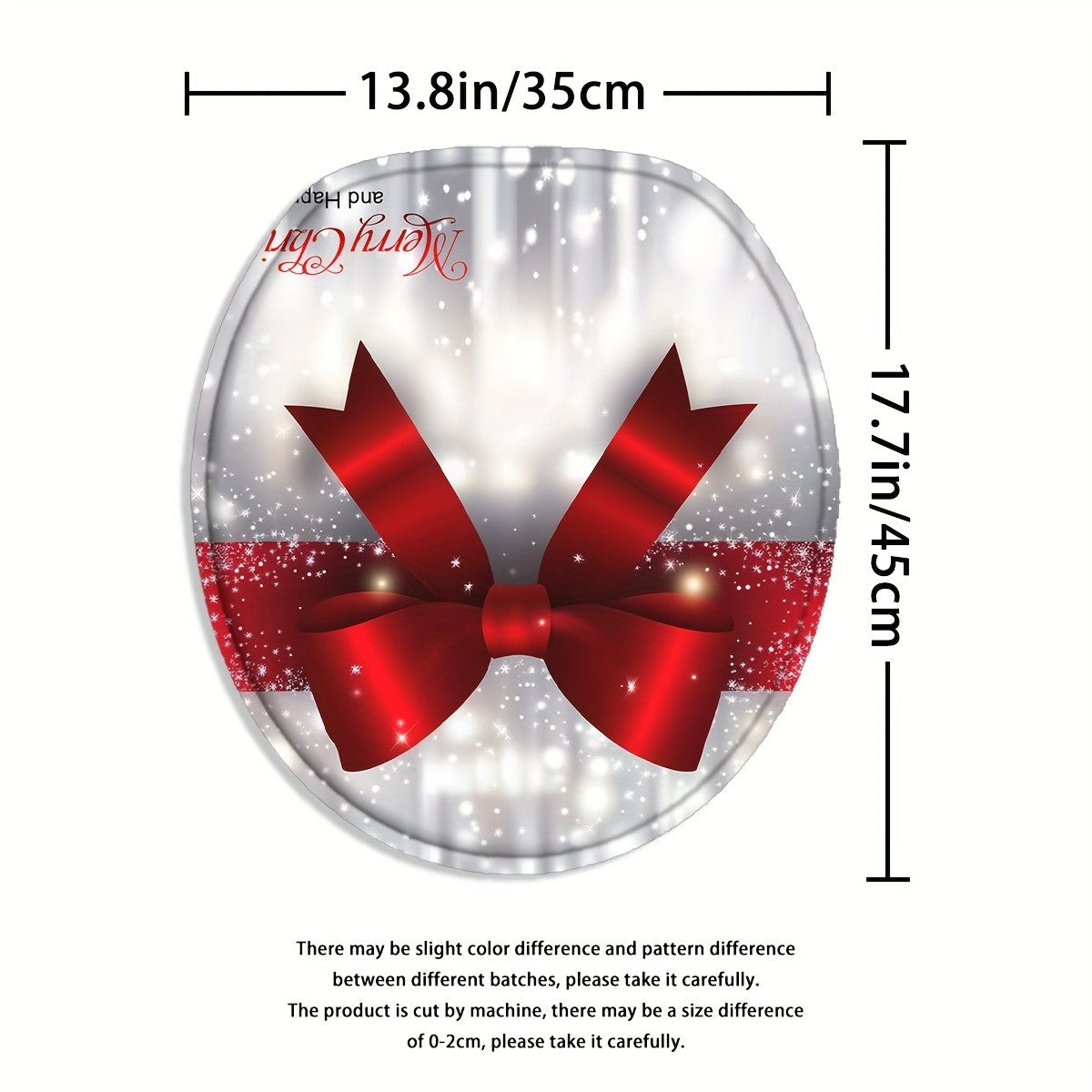 Christmas Shower Curtain Set with 12 Hooks, Four-Piece Merry Christmas Bathroom Decor with Polyester Curtain, Bath Mat, U-Shaped Mat and Toilet Lid Cover