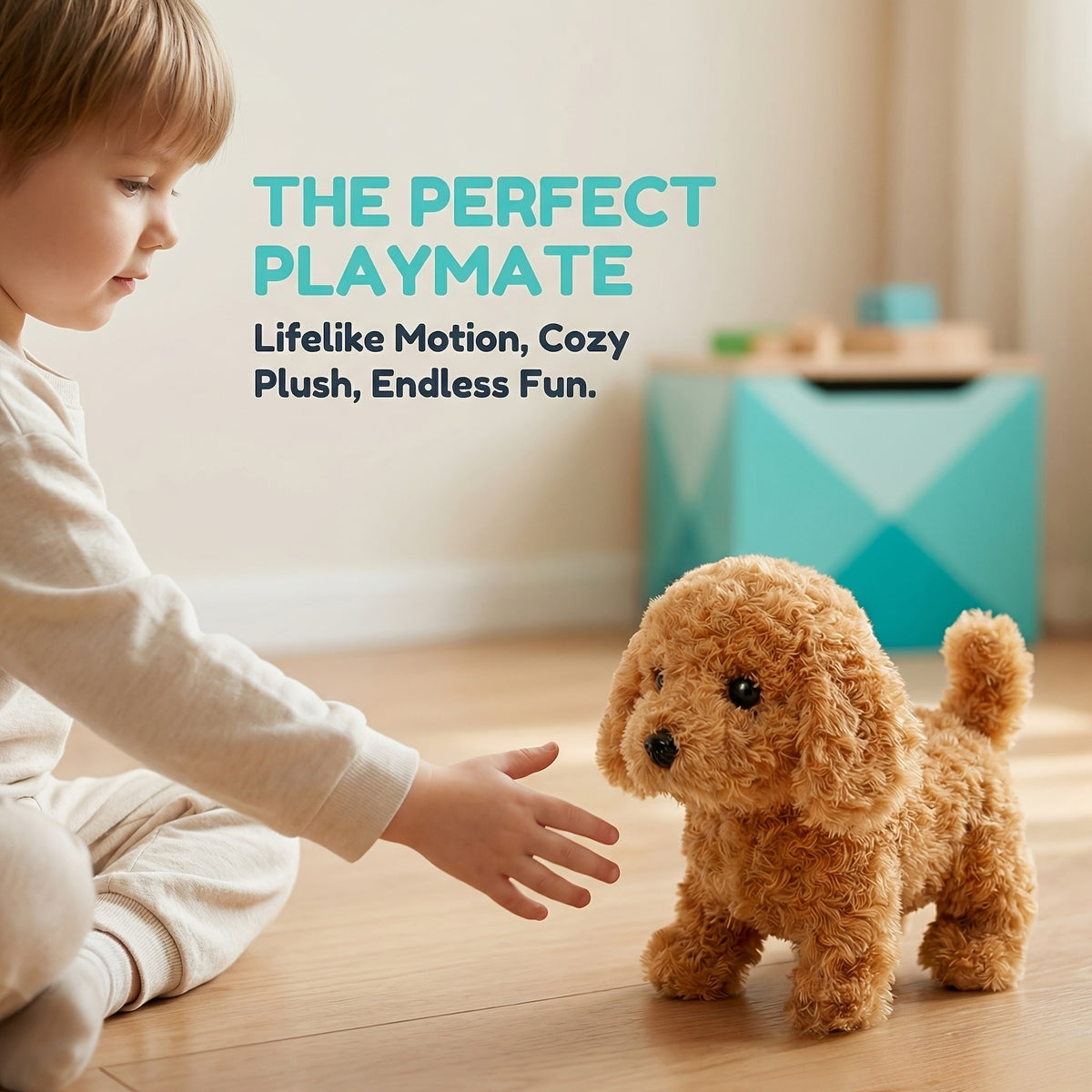 Electronic Walking Toy Dog Set, 3-Piece Interactive Puppy Toys That Walk, Run, Bark and Wag Their Tails for Children's Pretend Pet Play