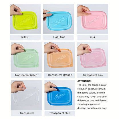 Transparent Plastic Food Storage Set with Random Lid Colors, Listed Six-Piece Reusable Stackable Kitchen Containers for Rice, Grains, Fruit and Vegetables
