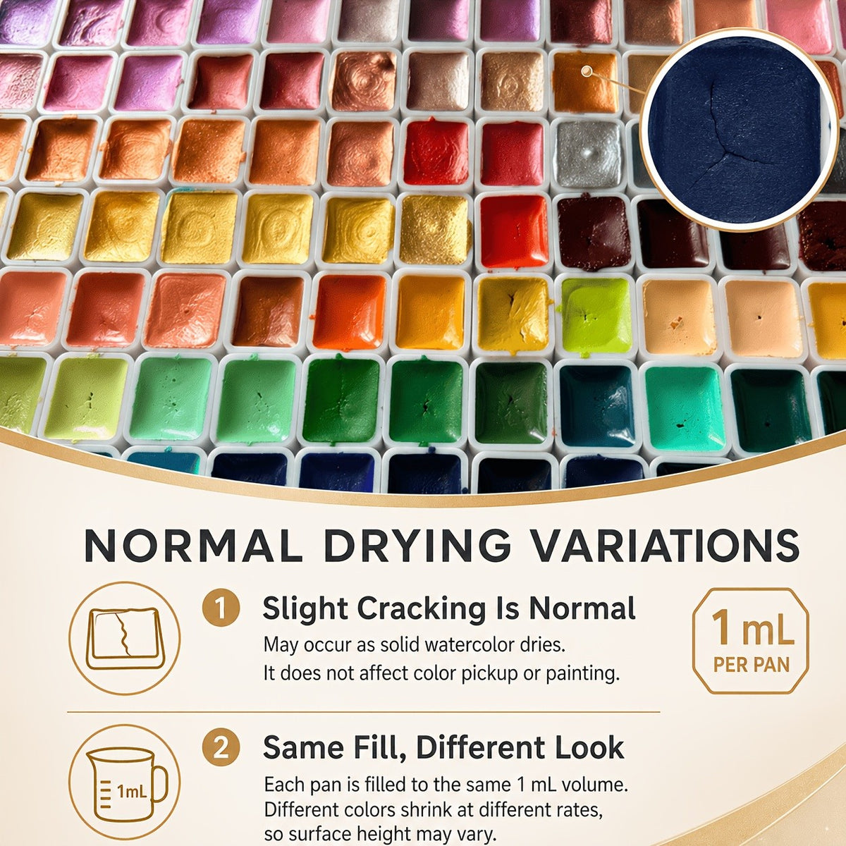Pearl Shimmer Watercolor Paint Set, 180 Solid Colors with Metallic Color-Shifting Effects for Adult Artists, Sketching, Handmade Cards and Creative Crafts