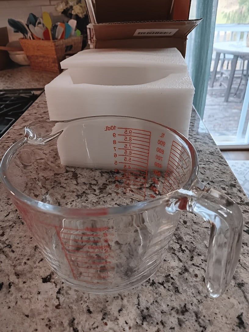 Handled Glass Measuring Cup for Recipe Ingredients and Home Baking Prep, Single Medium Selection or Two-Piece Set with Listed 16.91oz and 33.81oz Capacities