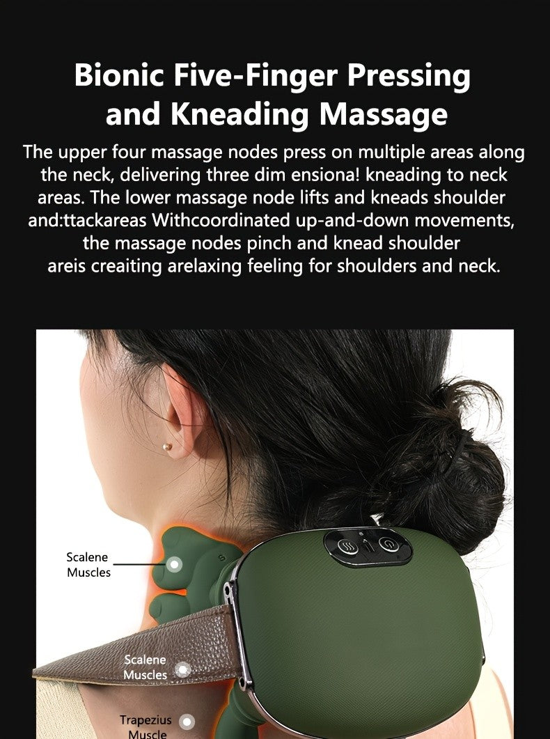 Heated Shiatsu Neck Massager with Listed 4D Hand-Style Kneading, Dual-Zone Warmth and Wireless Portable Design for Instruction-Guided Adult Home Massage Routines