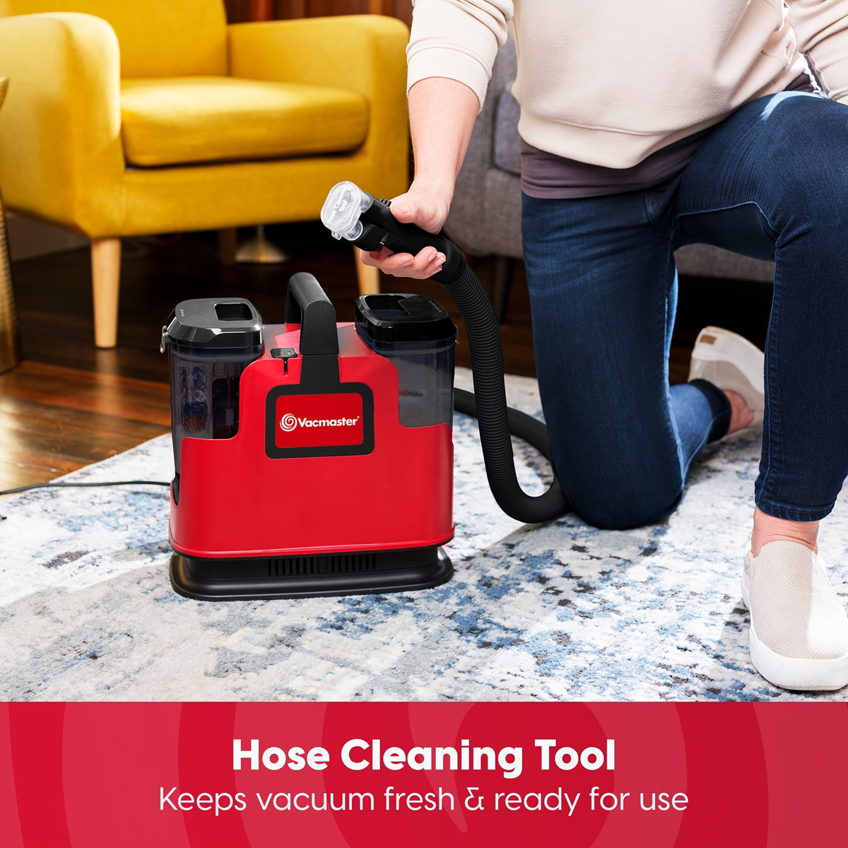Portable Carpet Cleaner SCB301 1101 with White Version Option, Listed 17kPa Suction and Upholstery Tool Wording for Compatible Area Rugs and Couch Fabrics