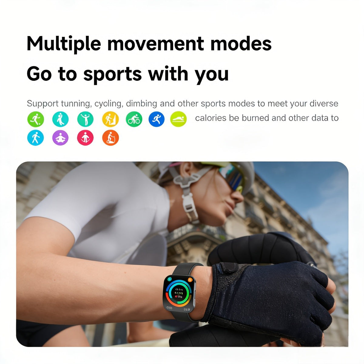 Curved Touchscreen Smart Watch, 1.85-Inch Calling Watch with Message Reminders, Multiple Sports Modes, Camera and Music Controls for iPhone and Android