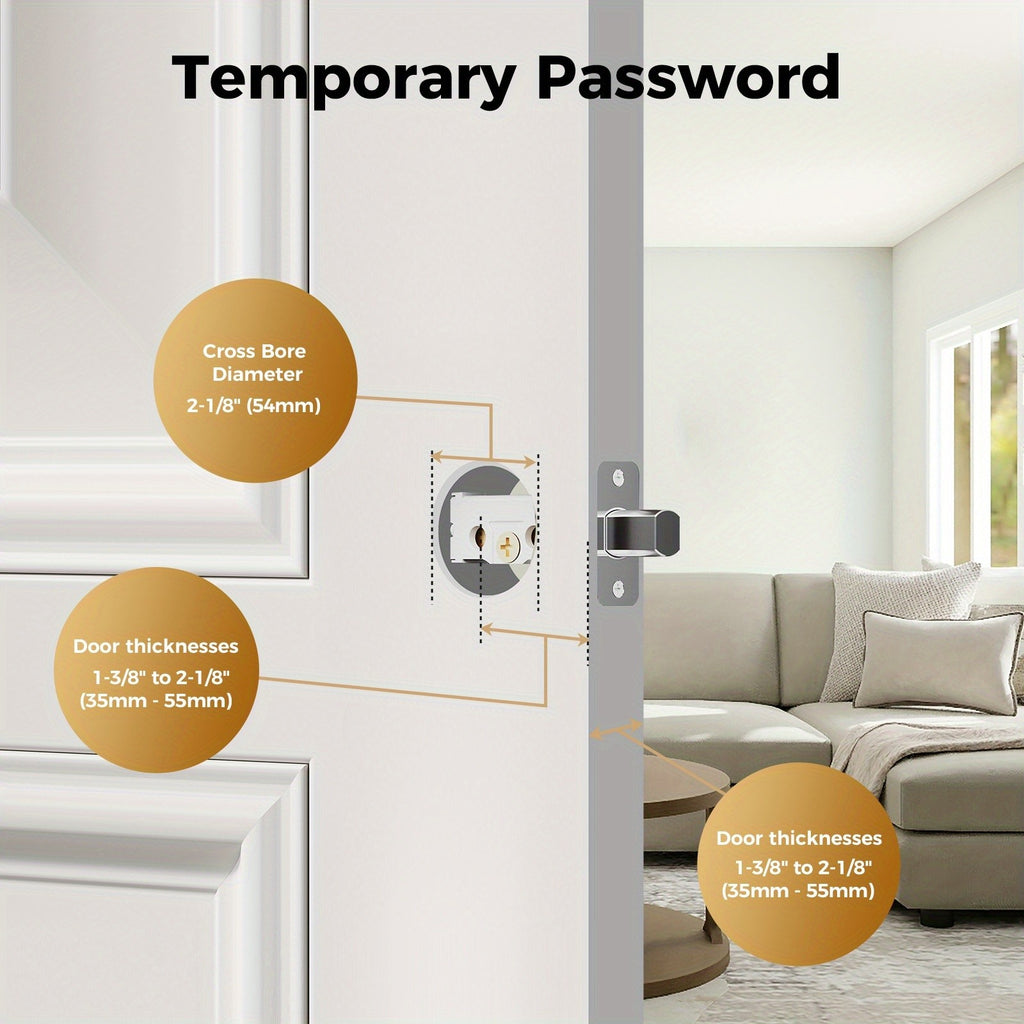 Digital Keypad Door Lock for Compatible Home and Apartment Doors, Keyless Entry with Black and Silvery Options, Single and Two-Piece Lock Selections