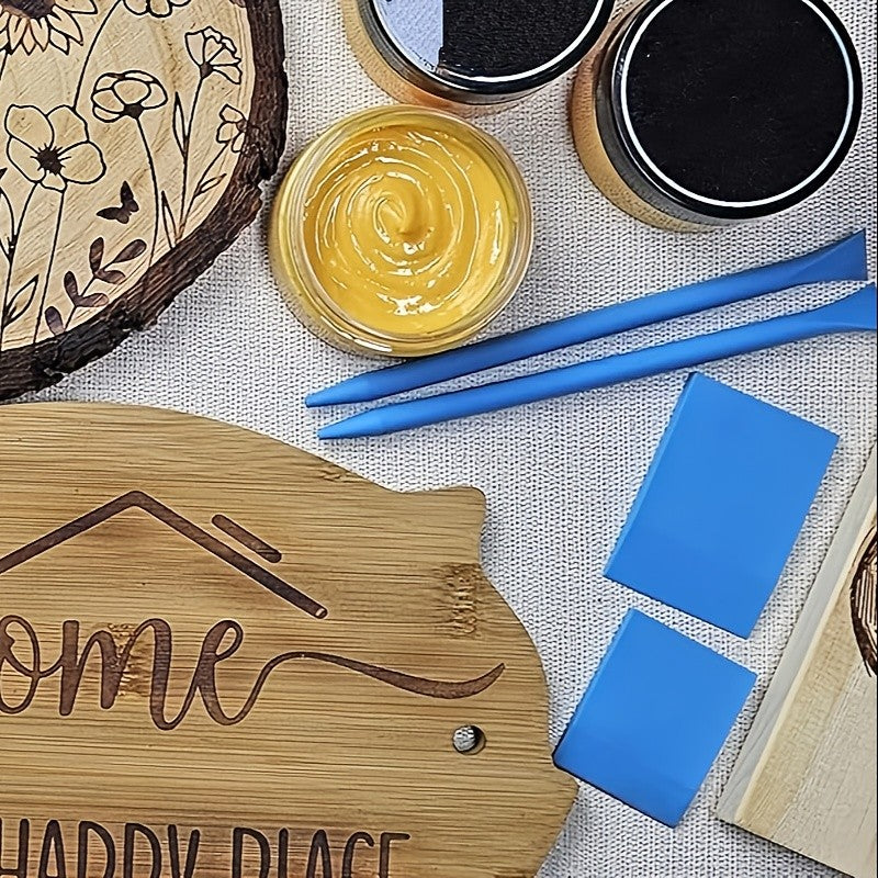 Wood Burning Paste Kit with Heat-Activated Craft Gel, Six-Jar or Gel and Pen Bundle Options for Compatible Wood Stencil Designs, Decorative Signs and Handmade Gifts