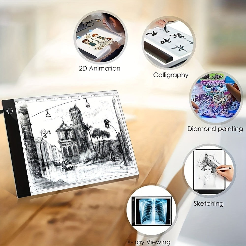 Saker LED Tracing Light Pad, Stepless Dimmable Copy Board in A2, A3, A4 or A5 Sizes with Power Cord for Drawing, Calligraphy and Diamond Painting