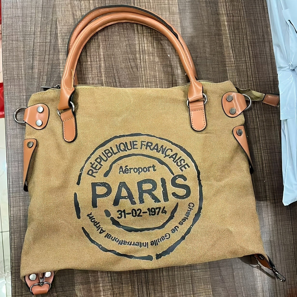 Tote Crossbody Shoulder Bag with Adjustable Strap, Brown with Black or Gray with Black Options for Everyday Errands, Commuting and Casual Outfit Styling