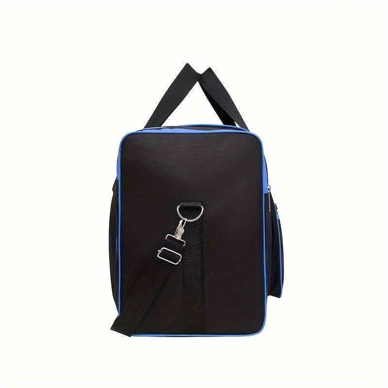 Gym Duffel Bag for Fitness, Boxing and Martial Arts Gear, XKB006 Multi-Pocket Training Bag with Carry Handle and Zipper Closure in Black-b or Blue-b