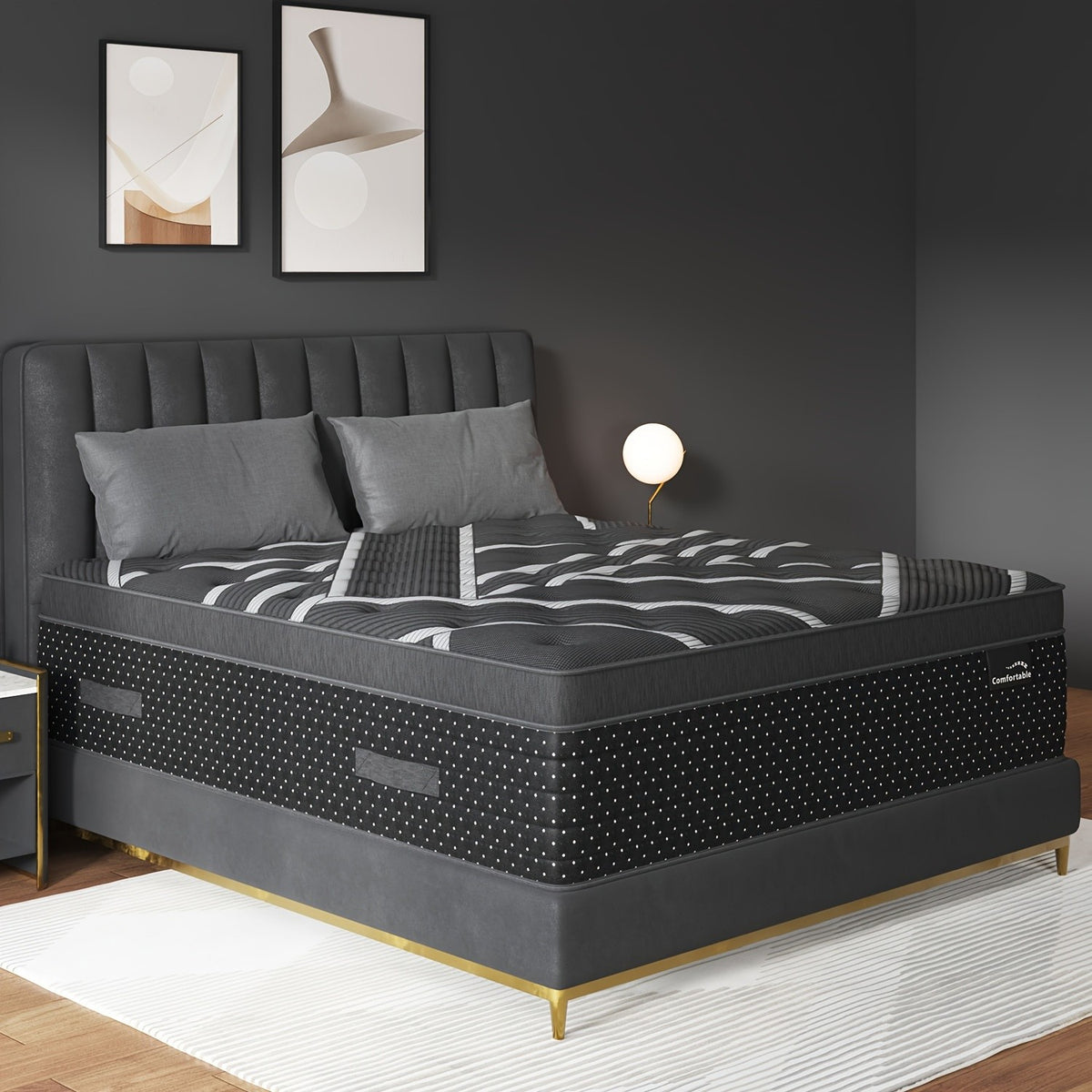 Euro Top Hybrid Mattress with Gel Memory Foam and Individual Pocket Springs, Medium Firm Bed in a Box with 12 and 14-Inch Models, Twin to King Sizes