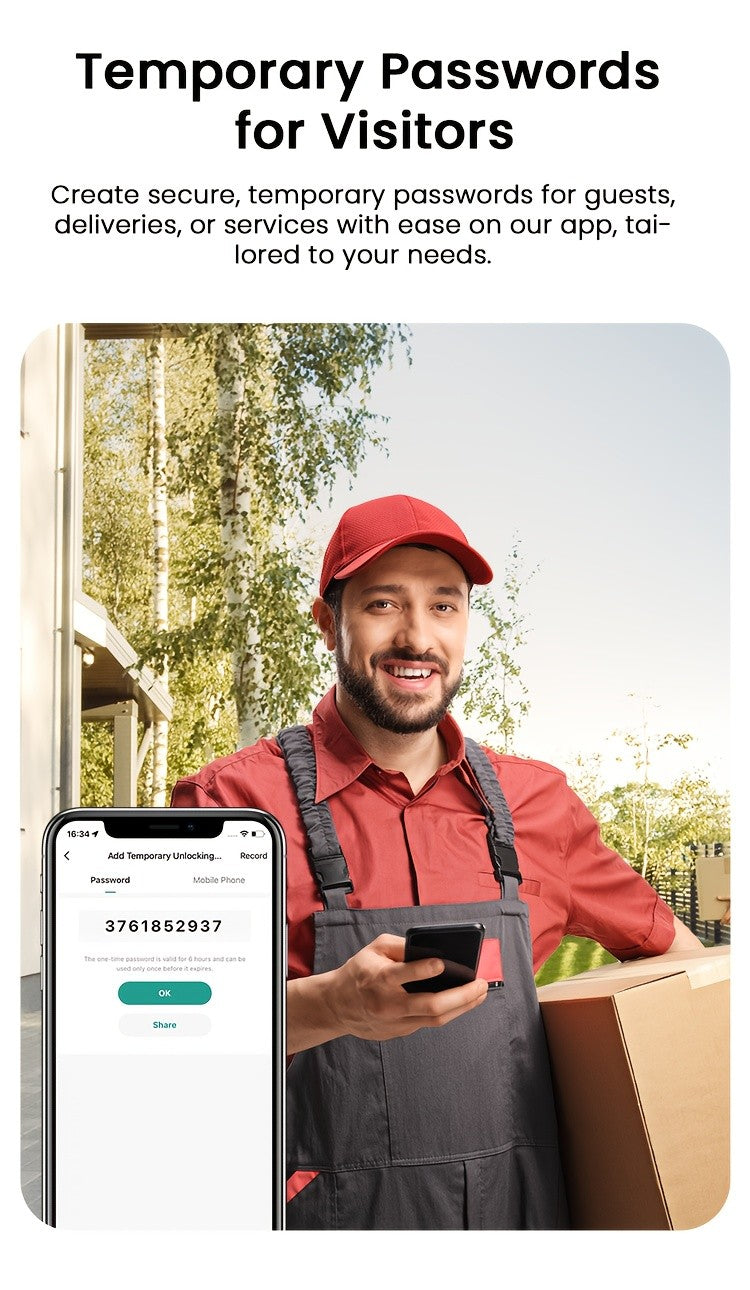 4-in-1 Smart Door Lock with Fingerprint, Passcode, Key and App Entry, Auto Lock and Temporary Offline Passwords, KD30 Pro and KD30B Pro Model Options