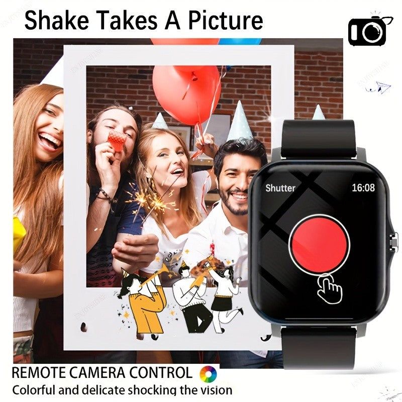 Smart Watch with Dual TPU Straps, 1.83-Inch Full Touchscreen, Wireless Calling and Message Alerts, Pedometer and Sports Modes for Men and Women