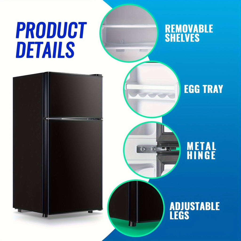 Single-Door Mini Fridge by WANAI with Listed Freezer Compartment, Adjustable Thermostat and Removable Shelves in Four 43-Series Color Labels for Dorm and Office
