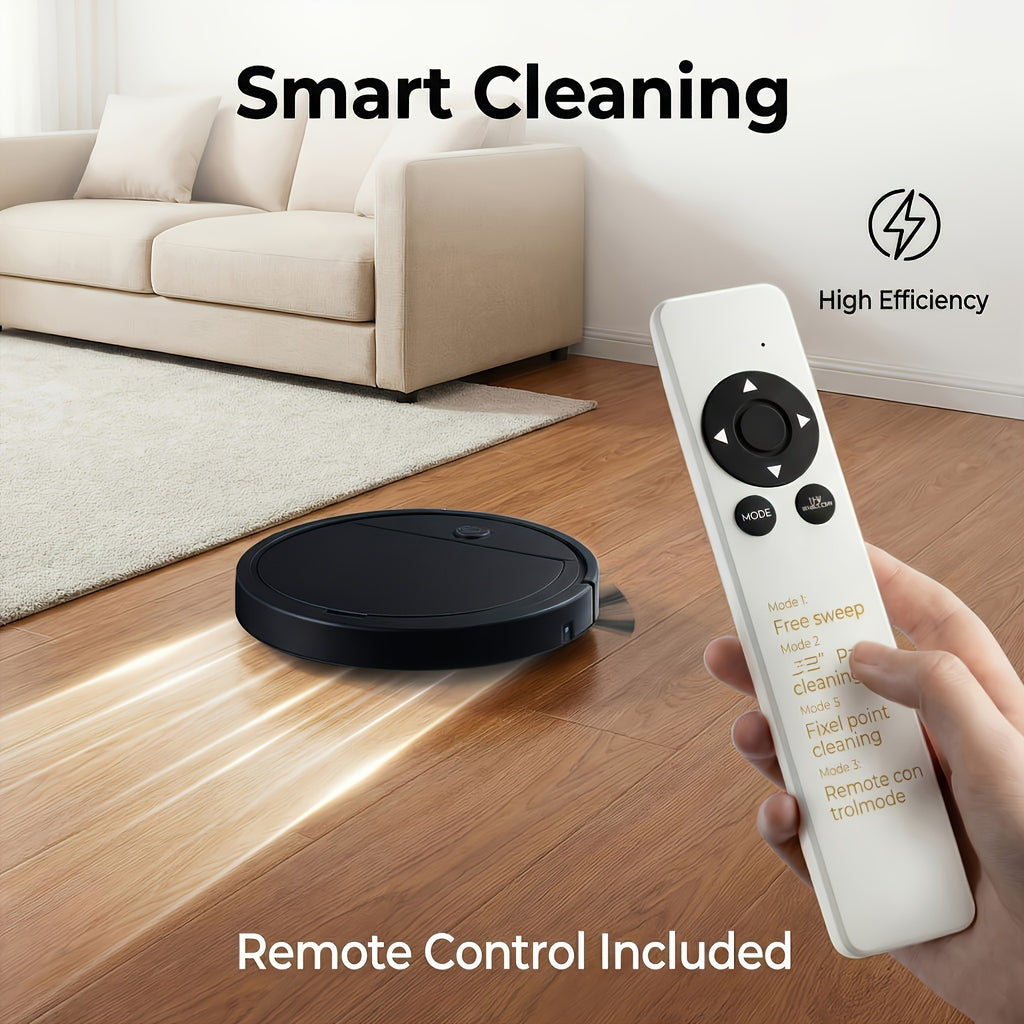 Robotic Vacuum with Listed 8kPa Suction and Smart Cleaning Modes, Black No-Remote Model for Everyday Household Floor Cleaning and Home Care Routines
