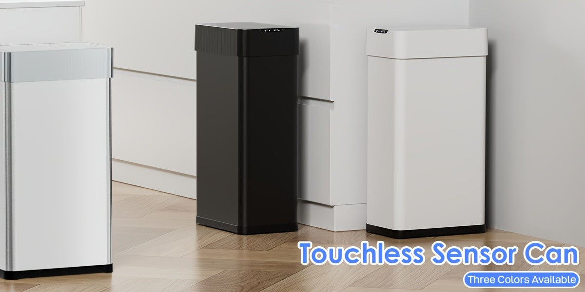 Large Capacity Motion Sensor Trash Can with Automatic Lid, 13.21 to 21.13 Gallon Model Options with Single or Wing Opening for Kitchen and Household Waste